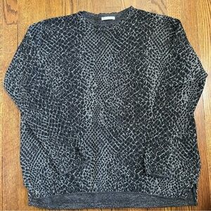 Joan Vass USA Women's Tunic Sweater Black/Gray Size 3 or XL